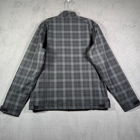 Nike Tiger Woods Storm Fit Jacket Mens M Gray Plaid Full Zip Wind Rain Golf NEW - Picture 2 of 14